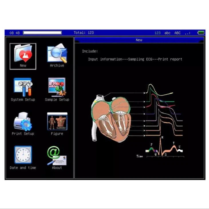 Color Screen Hospital Used ECG, EKG Machine